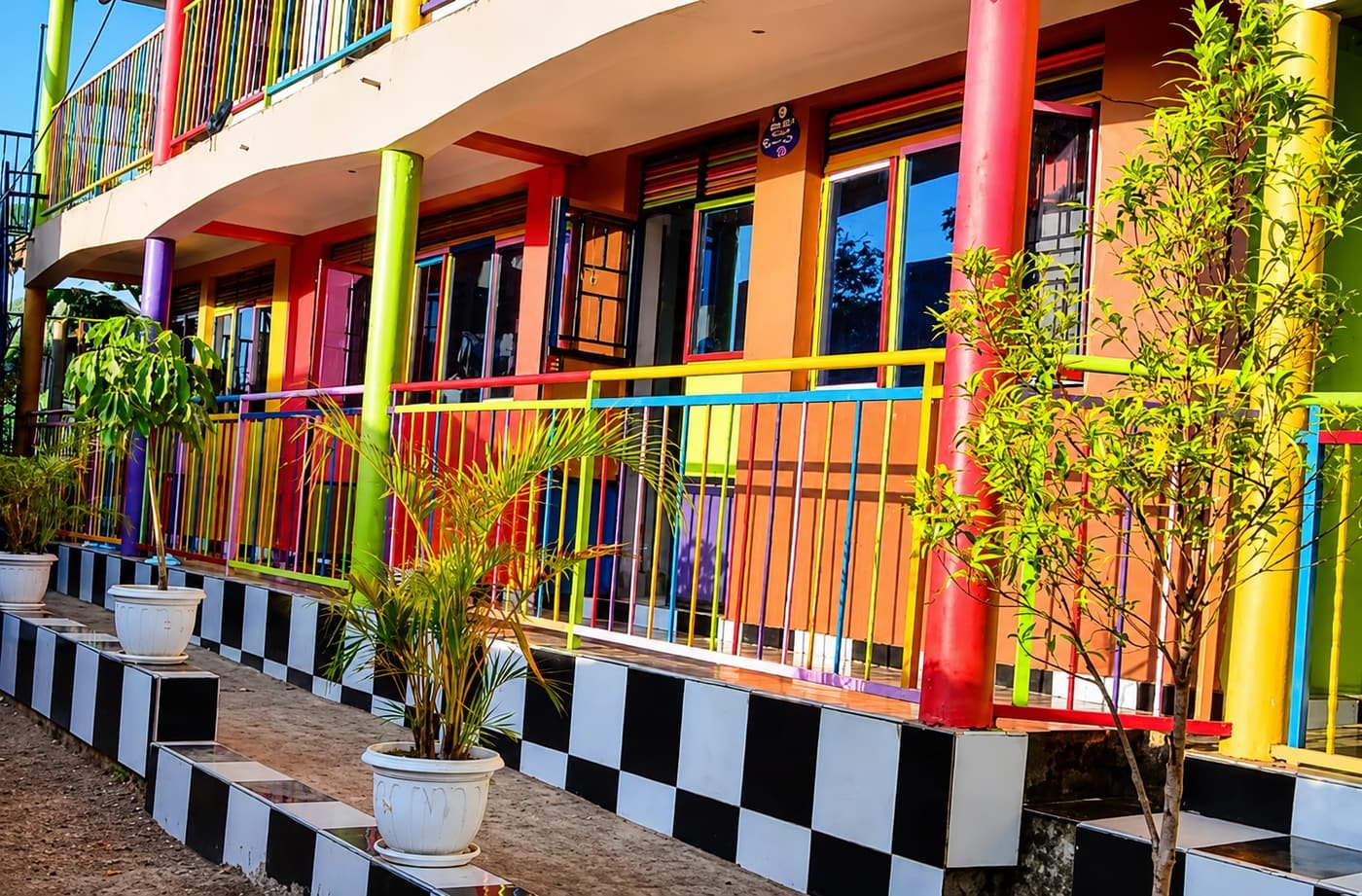 Etihad Islamic Primary School's colourful campus buildings